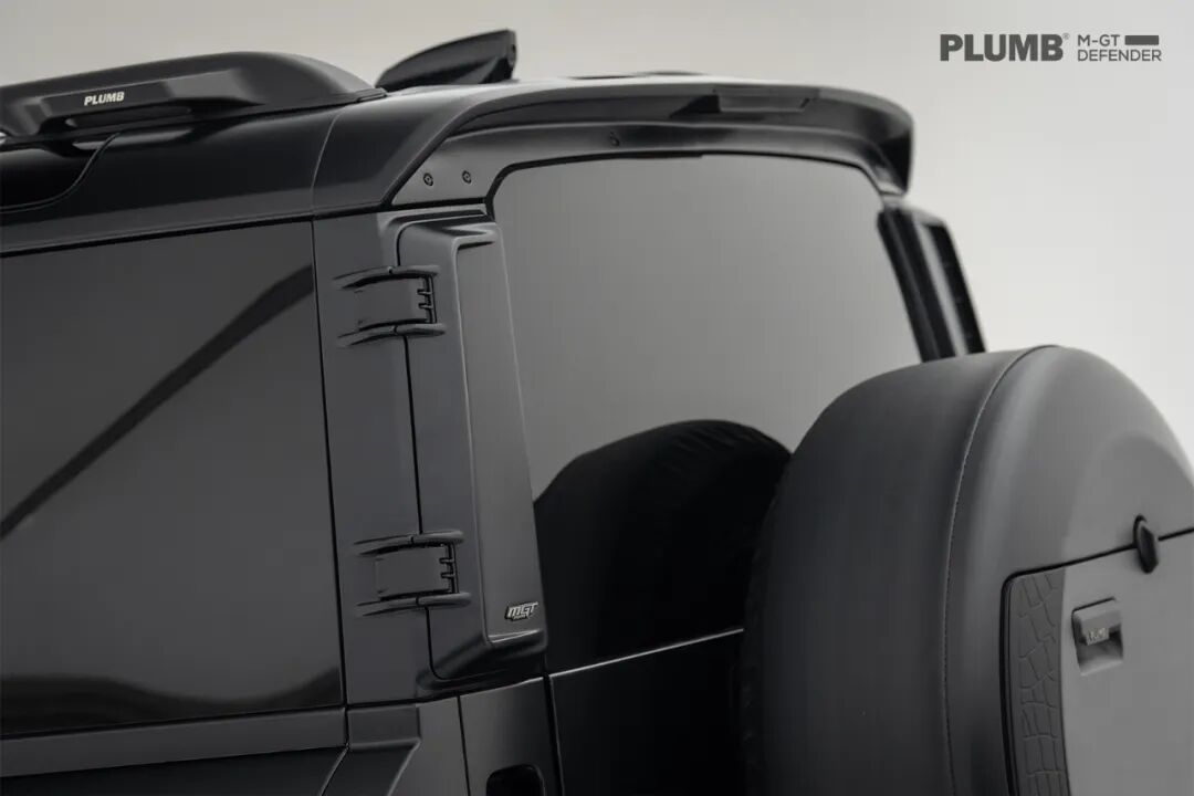 PLUMB M-GT rear spoiler fitted to Land Rover Defender 110 L663