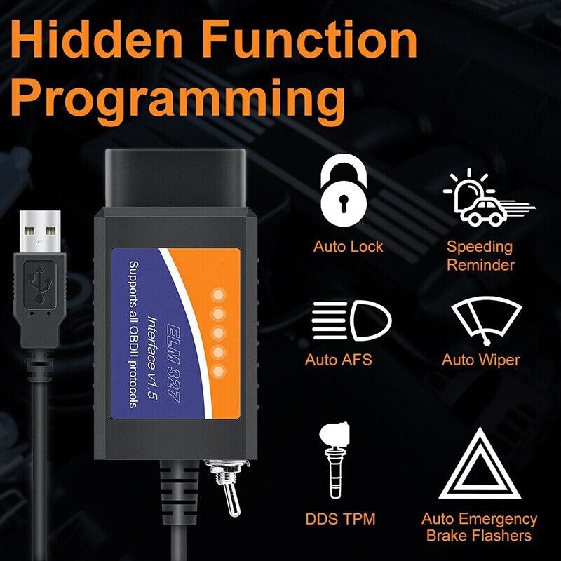 For Ford Forscan OBD2 Code Reader ELM327 V1.5 USB Modified Scanner HS/MS CAN UK