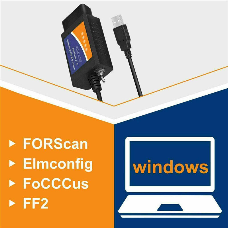 For Ford Forscan OBD2 Code Reader ELM327 V1.5 USB Modified Scanner HS/MS CAN UK