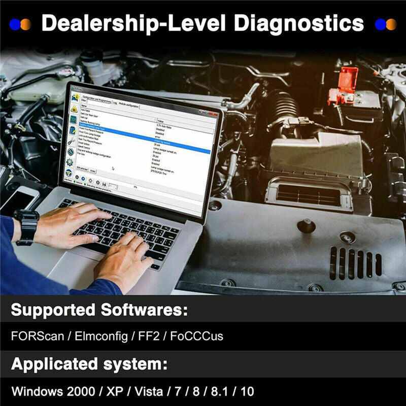 For Ford Forscan OBD2 Code Reader ELM327 V1.5 USB Modified Scanner HS/MS CAN UK