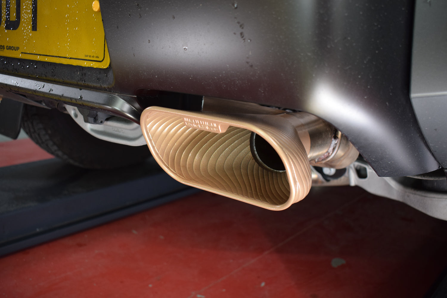 QuickSilver Defender OCTA tailpipe fitted view