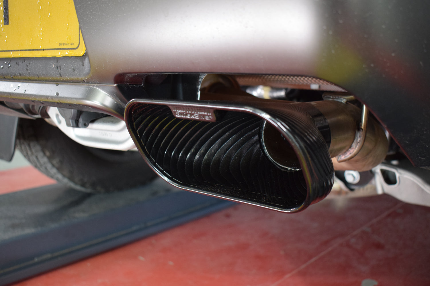 QuickSilver Defender OCTA tailpipe fitted view