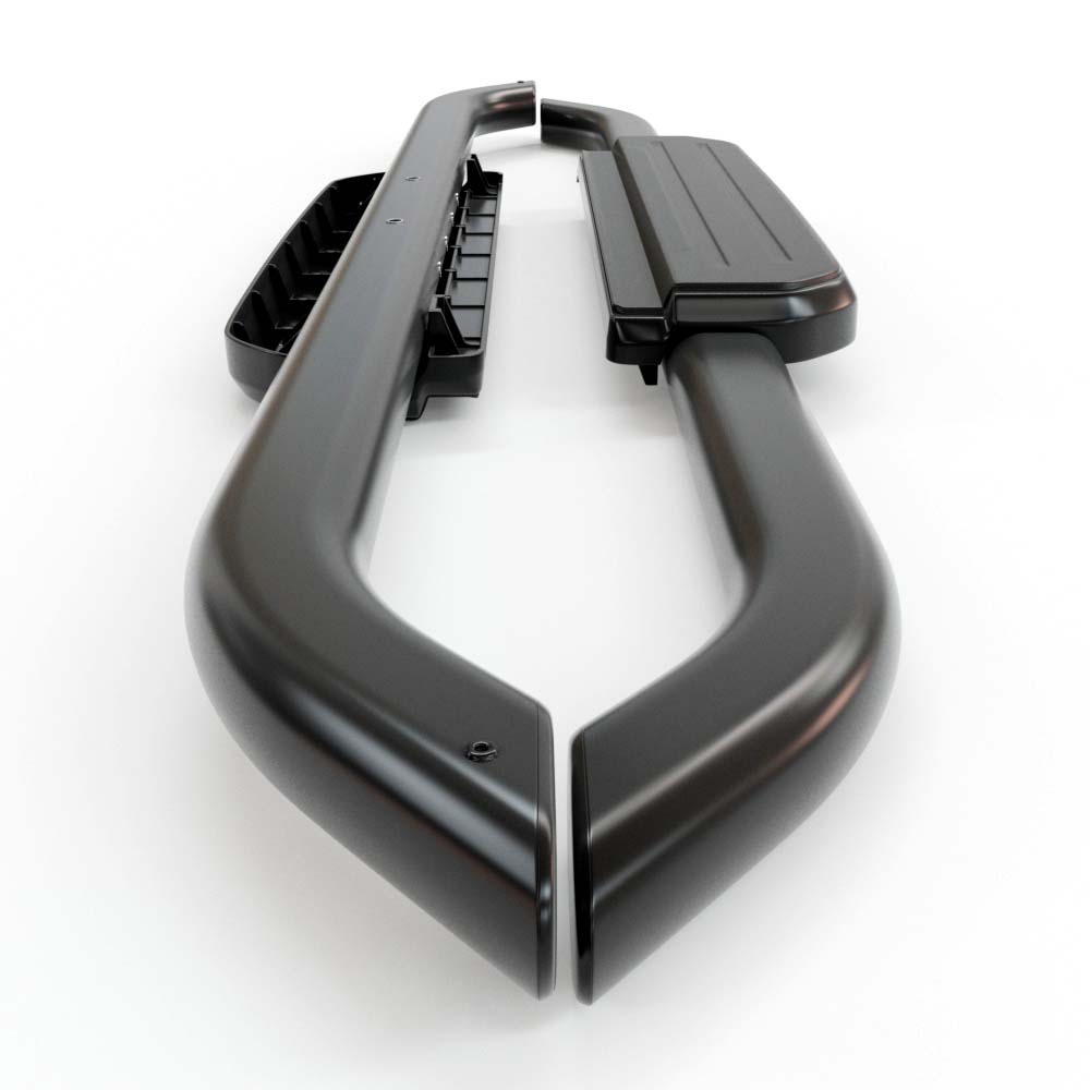 LAND ROVER DEFENDER 90 L663 HAWKE SIDE STEPS RUNNING BOARDS BLACK