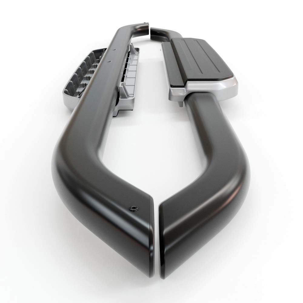 LAND ROVER DEFENDER 90 L663 SIDE STEPS RUNNING BOARDS SILVER