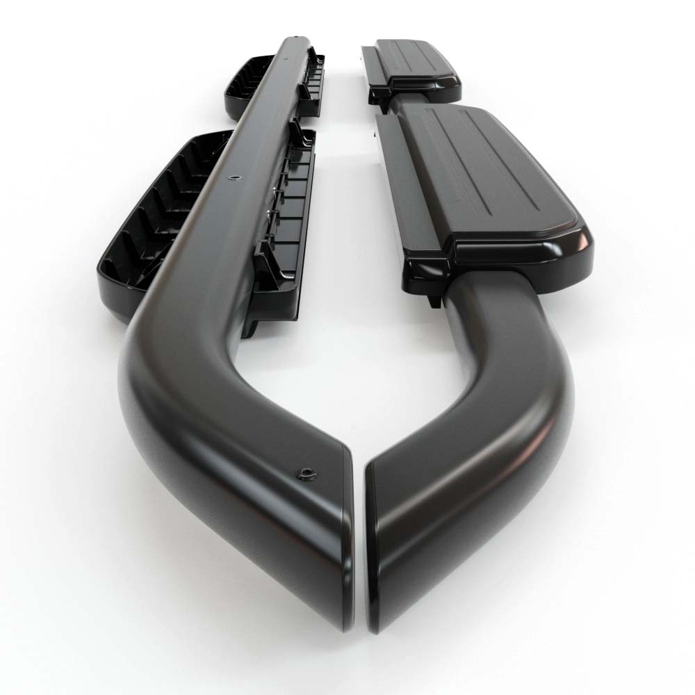 LAND ROVER DEFENDER 110 L663 HAWKE SIDE STEPS RUNNING BOARDS BLACK