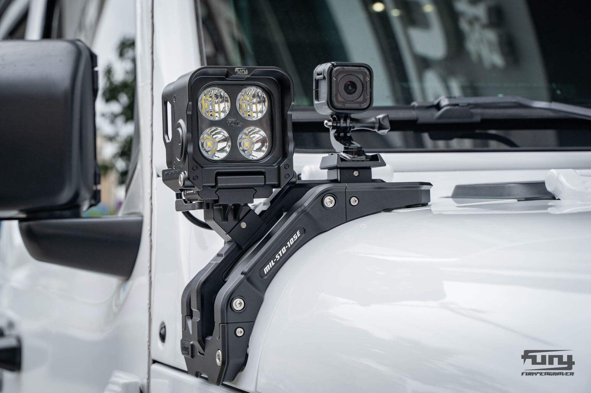 Fury Gravity A-pillar bracket handle integrated lighting system For JEEP WRANGLER