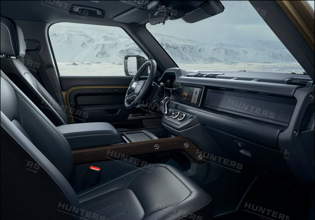Genuine Defender dashboard fascia shown fitted; cabin finish example