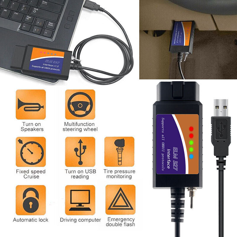 For Ford Forscan OBD2 Code Reader ELM327 V1.5 USB Modified Scanner HS/MS CAN UK
