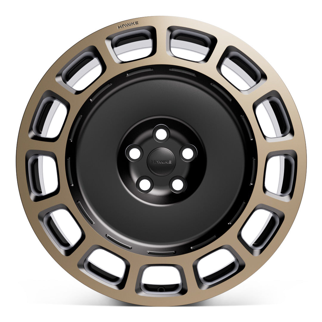 HAWKE Octad 22-inch wheel — Matt Black with Bronze front view