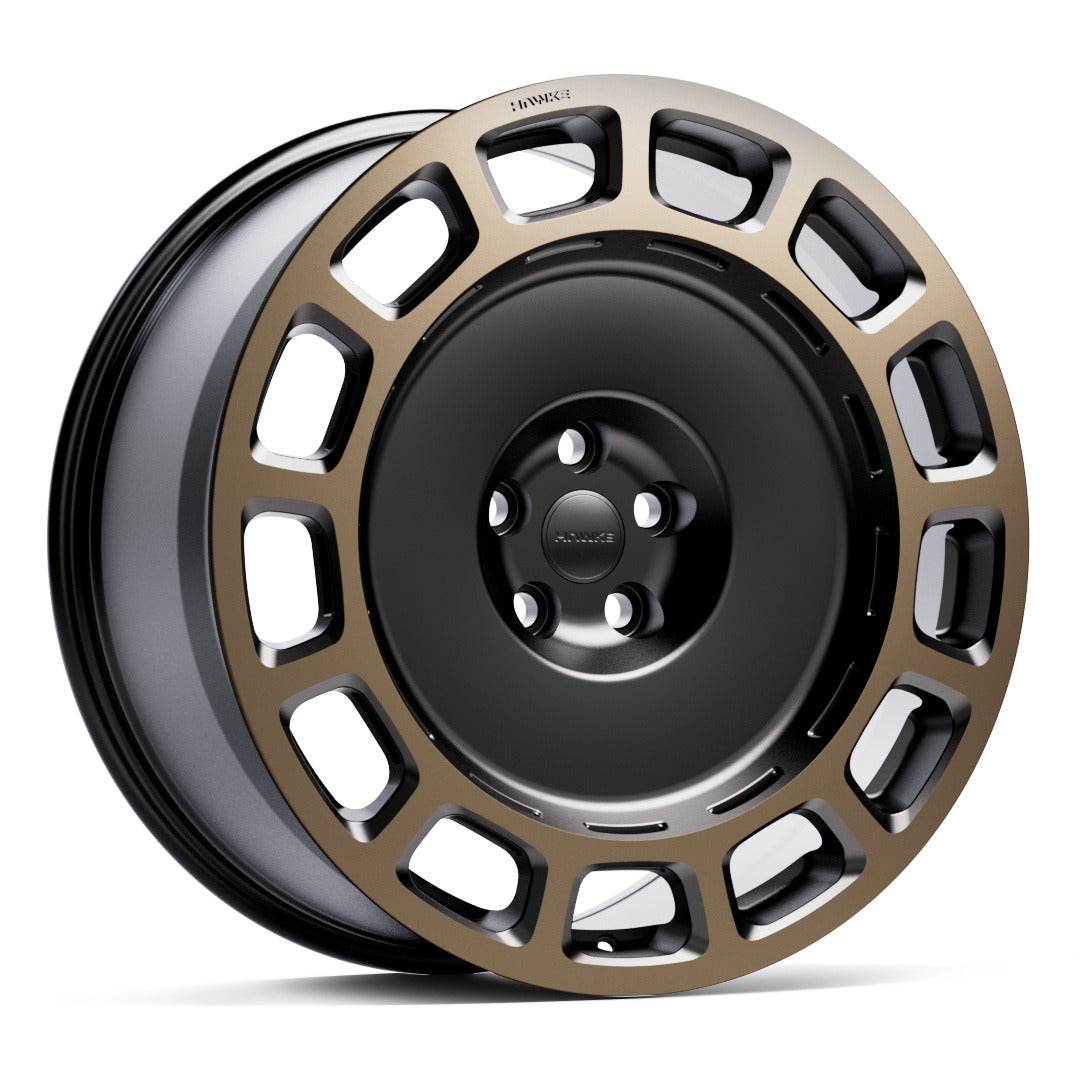 HAWKE Octad 22-inch alloy wheel — Matt Black with Bronze finish