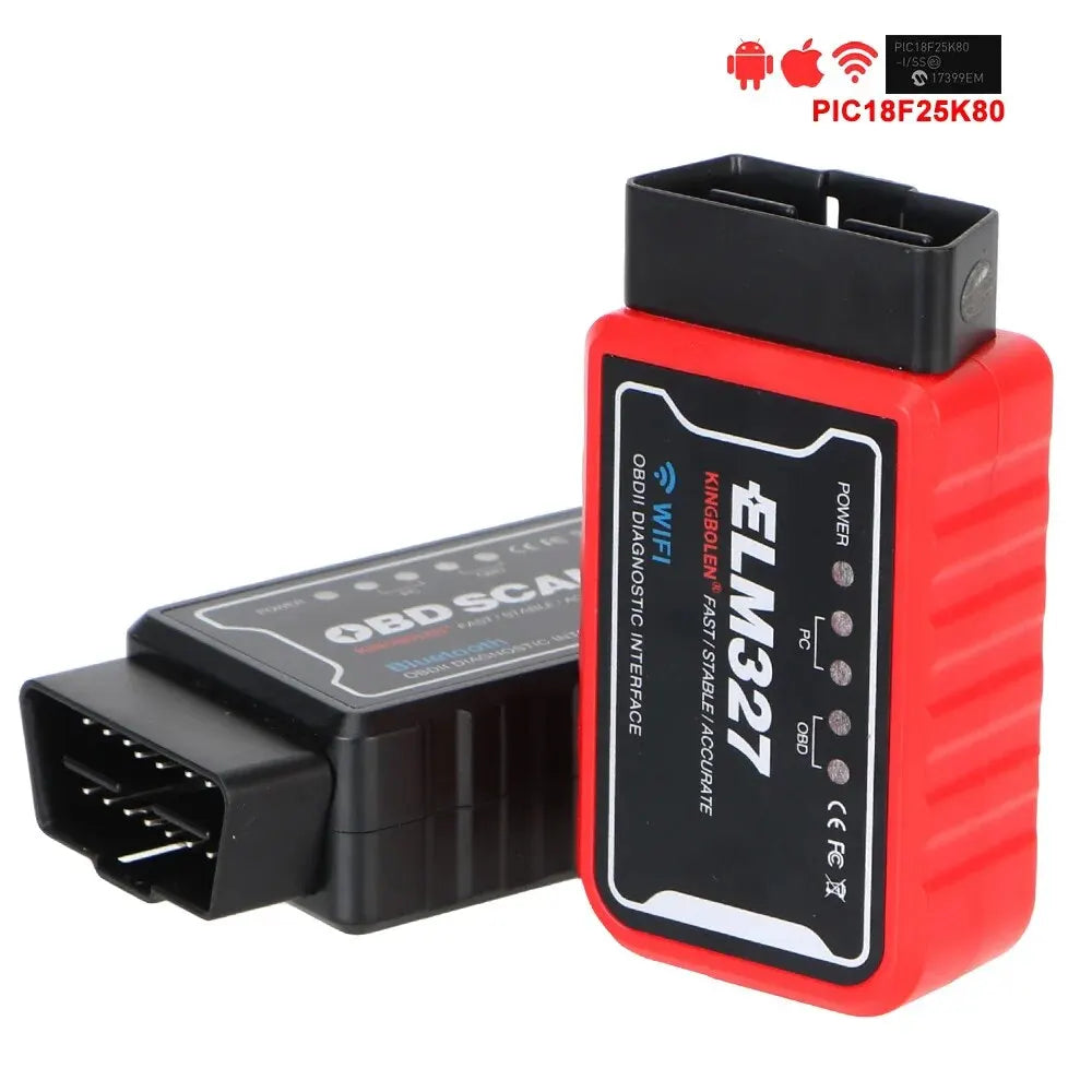 OBDII Scanner Code Reader Car Diagnostic Tool Wifi/Bluetooth ELM 327 V 1.5 ICAR2 OBD SCAN for Android/Ios PIC18F25K80 Chip