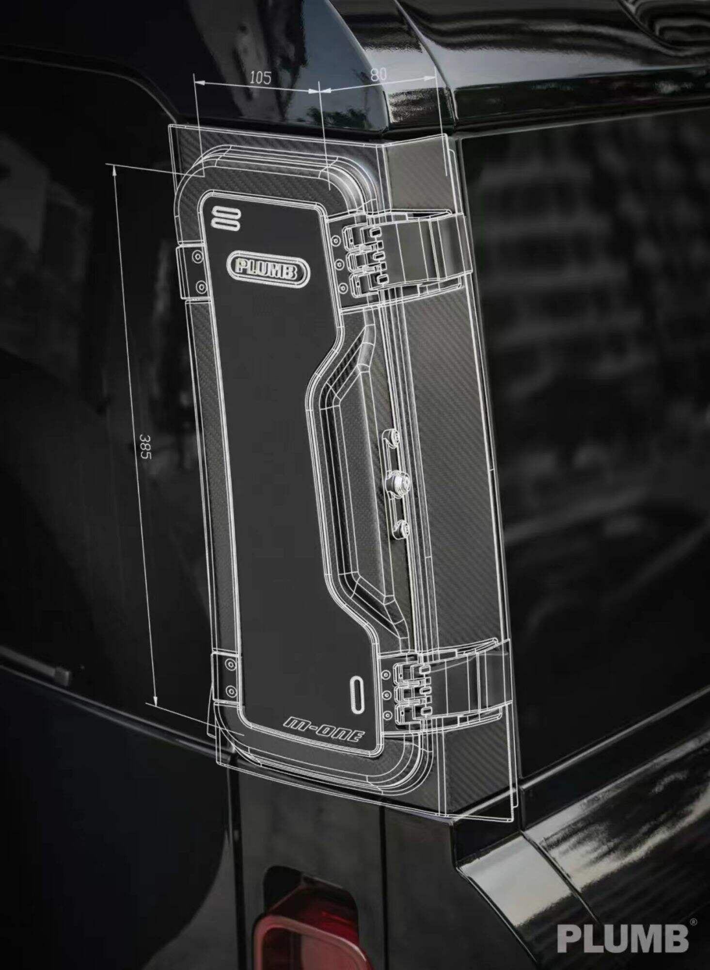 Plumb Tailgate side expansion gear box For Land Rover Defender 90/110