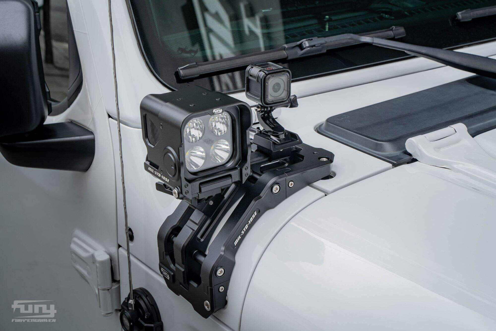 Fury Gravity A-pillar bracket handle integrated lighting system For JEEP WRANGLER