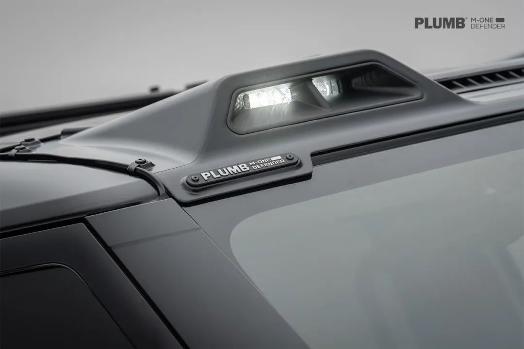 PLUMB M-One Defender roof light kit rear detail