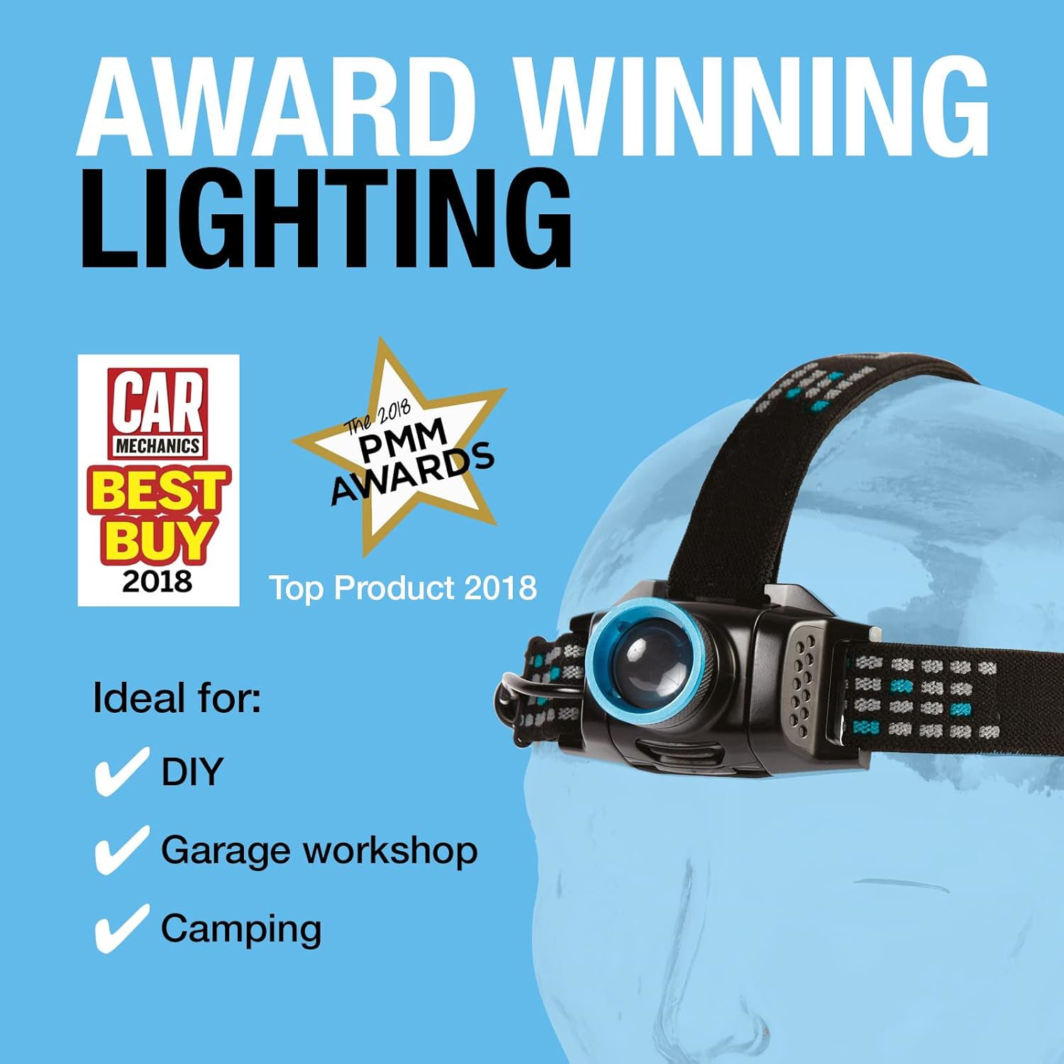 Ring Automotive RIT1070 Zoom240 LED USB Rechargeable Head Torch