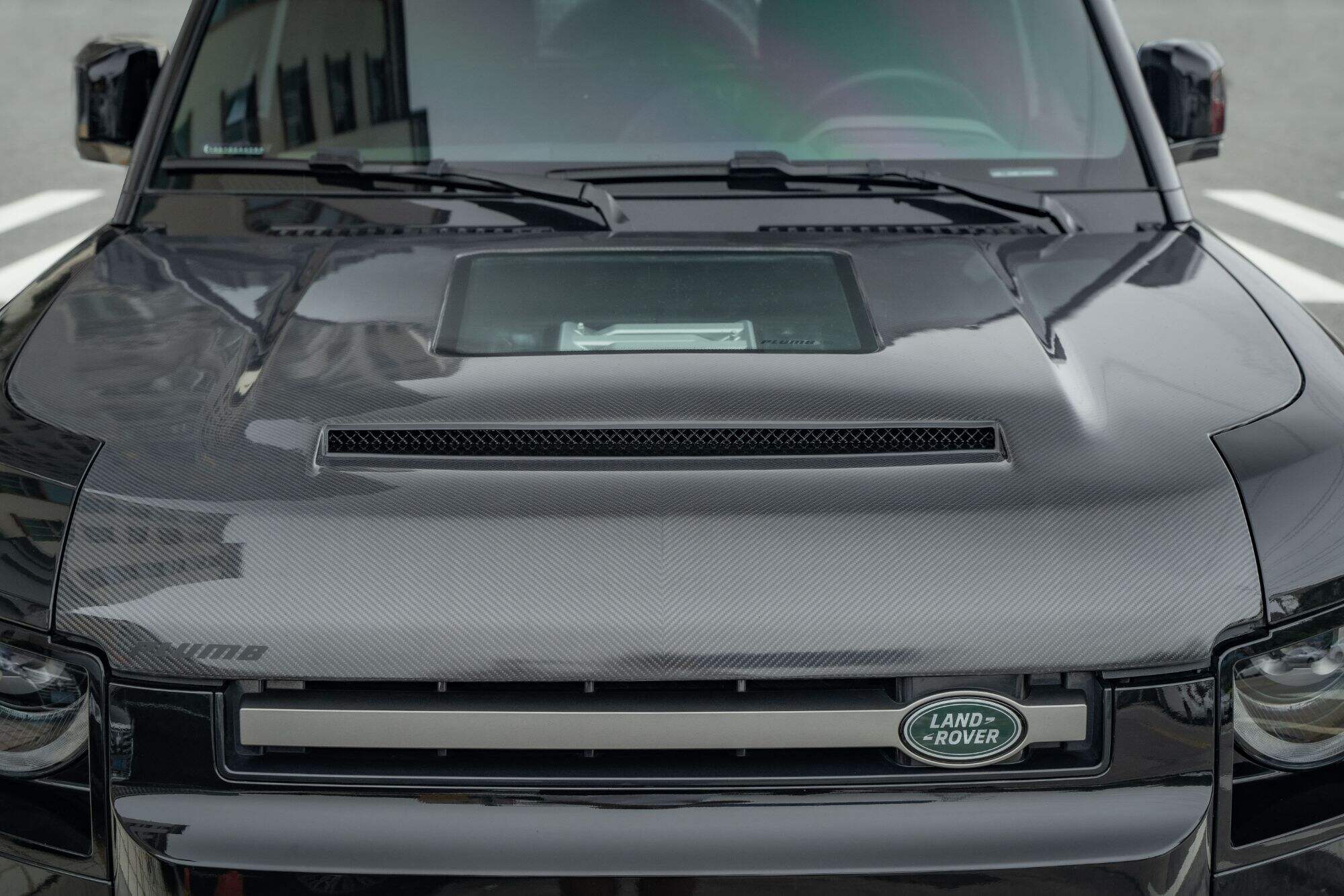 Plumb Dry carbon fibre hood kit alloy V8 bonnet plate For Land Rover Defender 90/110