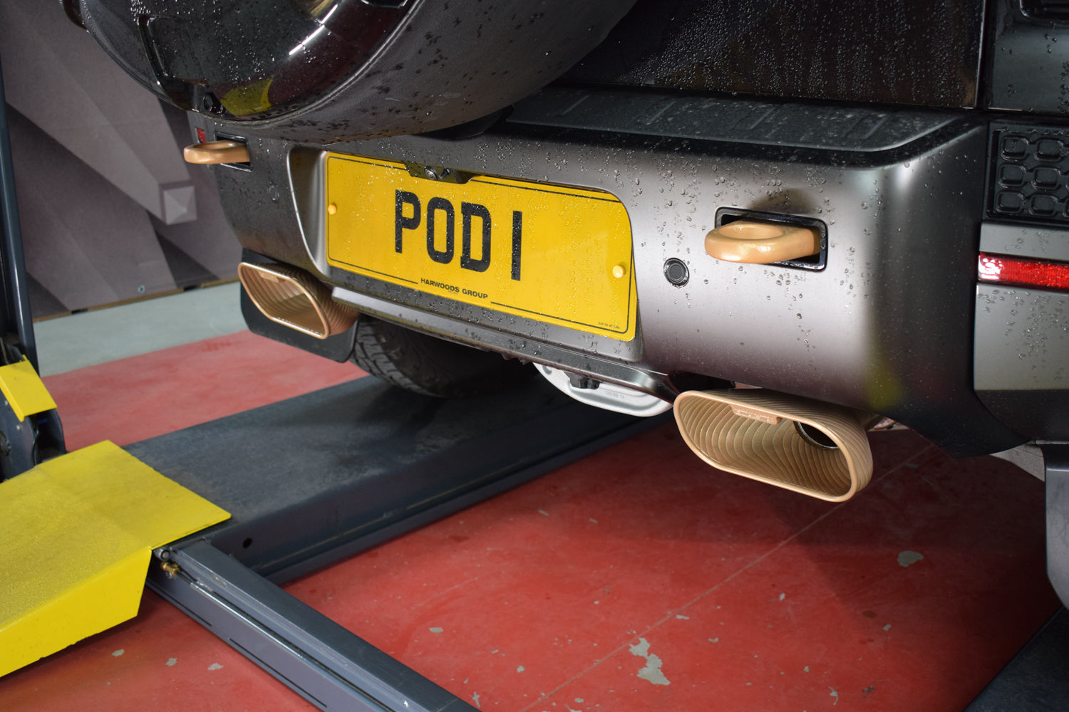 QuickSilver Defender OCTA tailpipe fitted view