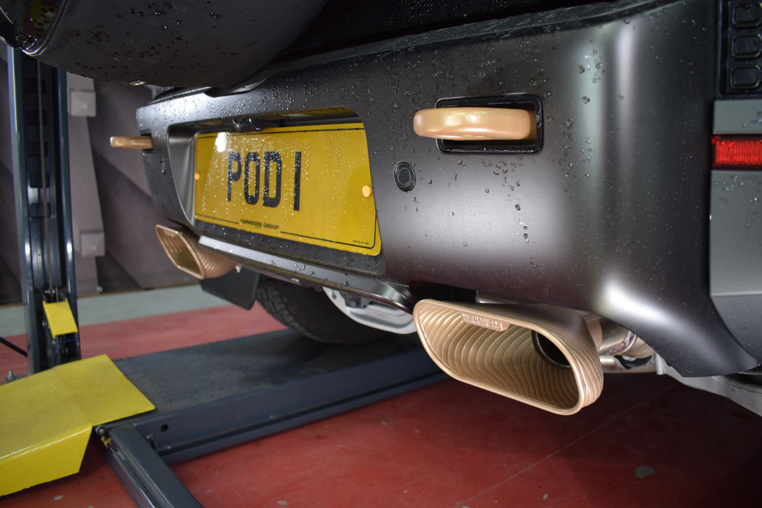 QuickSilver Defender OCTA tailpipe fitted view