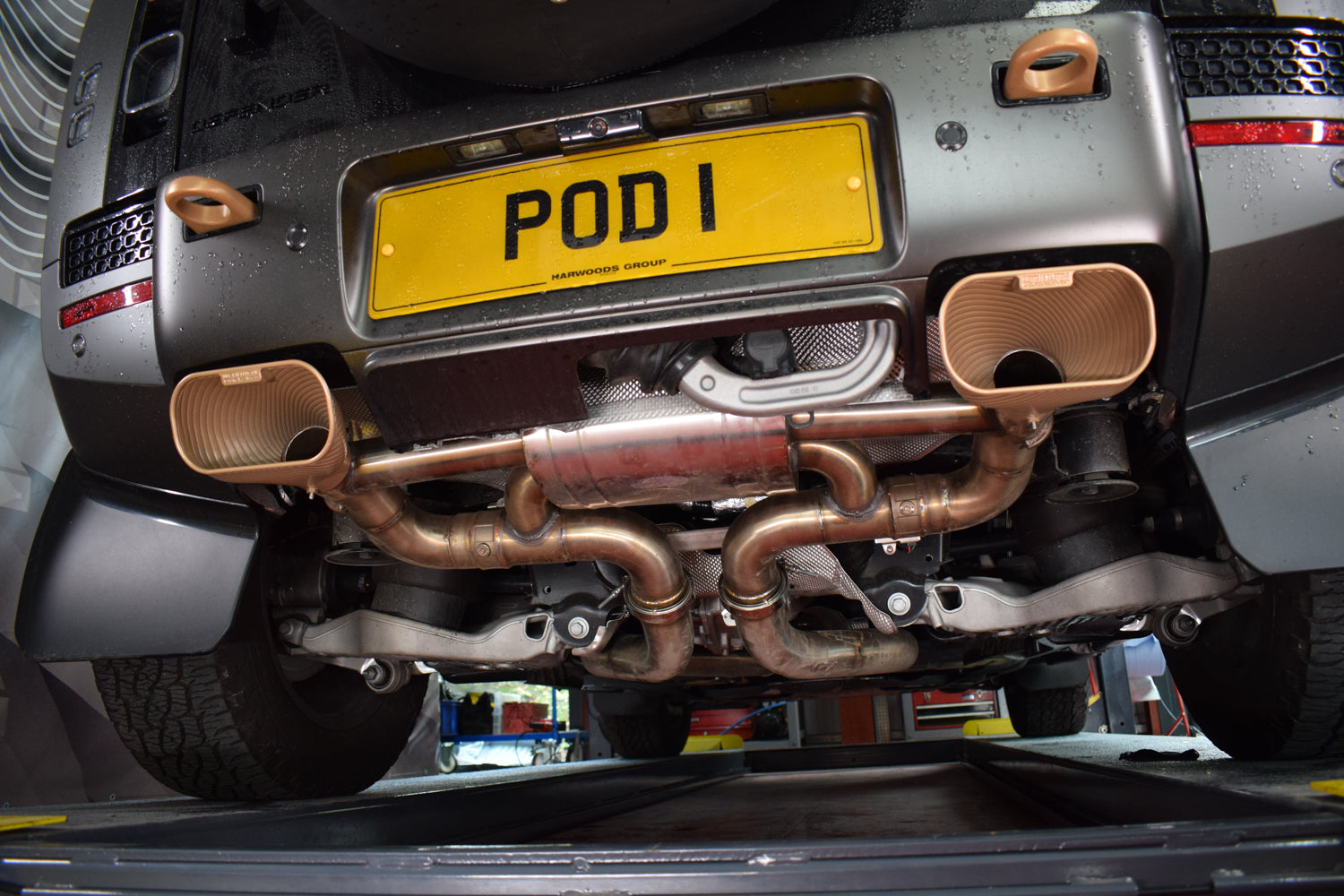 QuickSilver Defender OCTA tailpipe fitted view