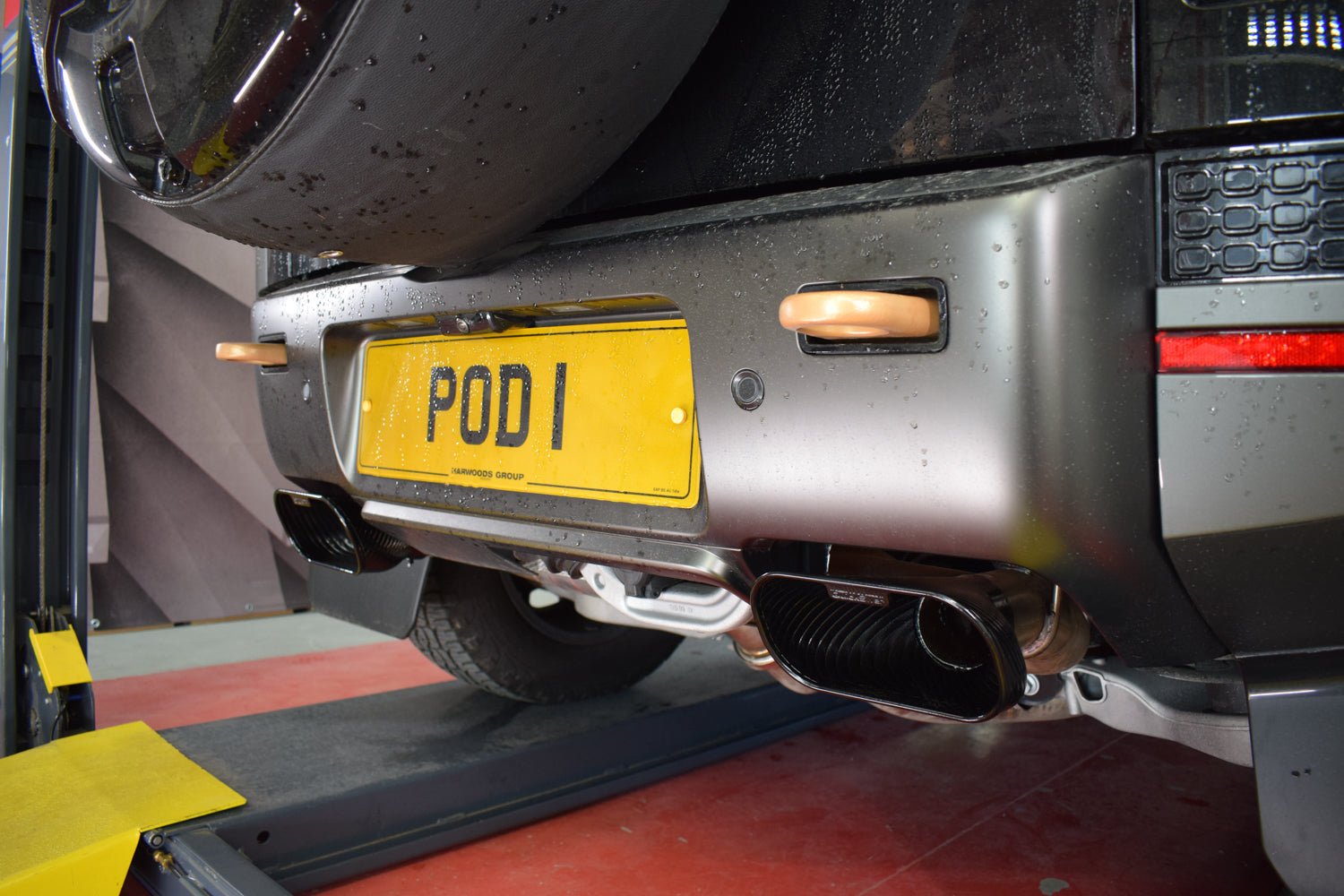 QuickSilver Defender OCTA tailpipe fitted view