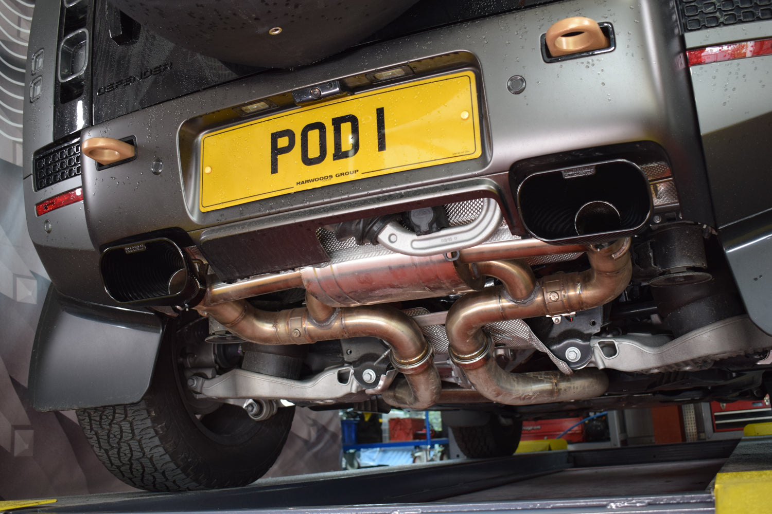QuickSilver Defender OCTA tailpipe fitted view