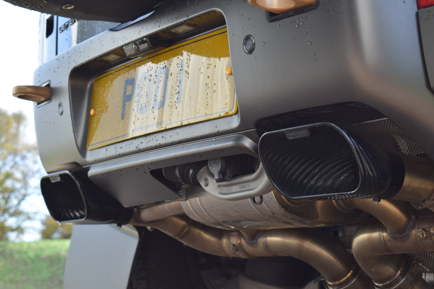 QuickSilver Defender OCTA tailpipe fitted view