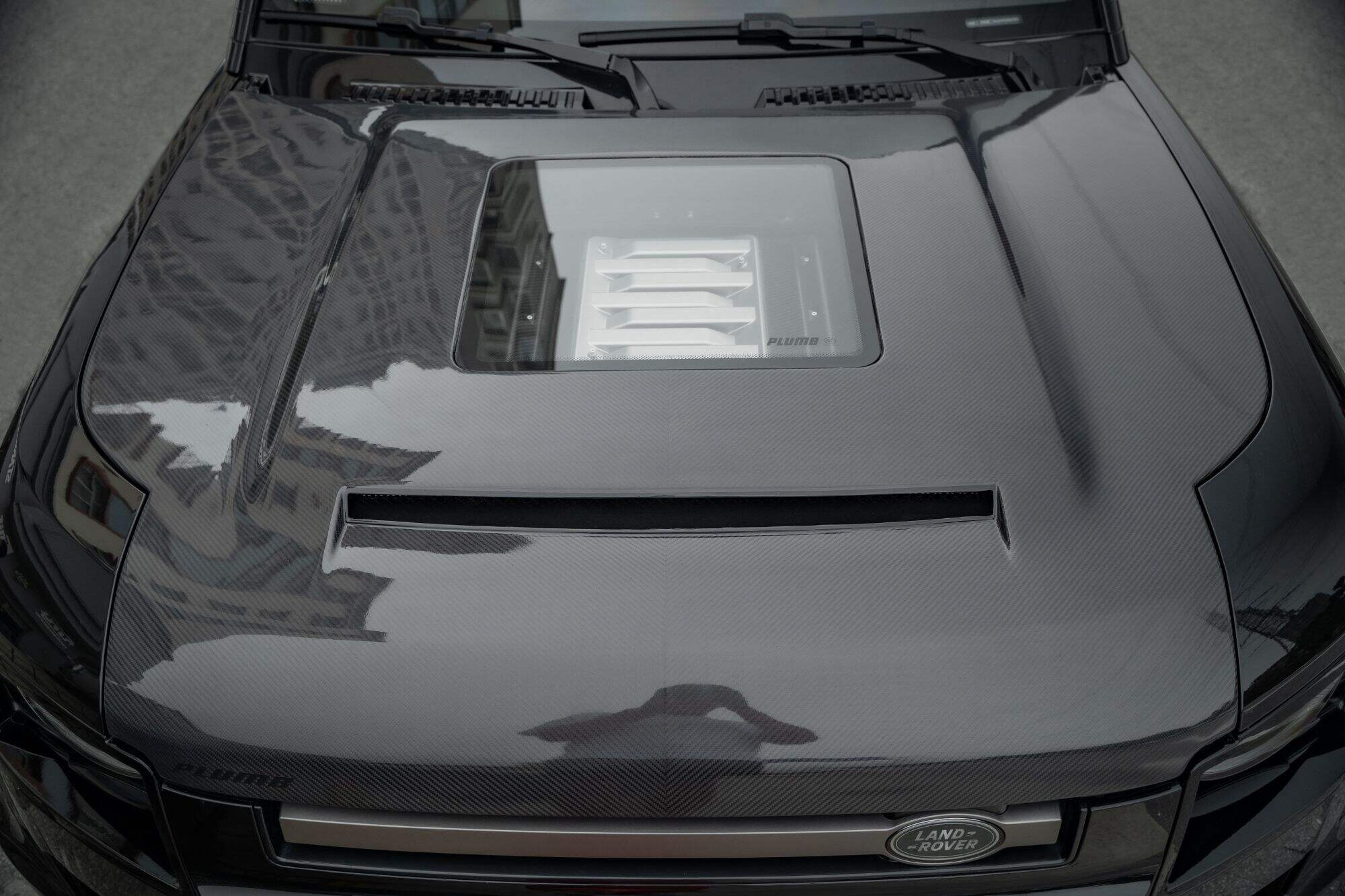 Plumb Dry carbon fibre hood kit alloy V8 bonnet plate For Land Rover Defender 90/110