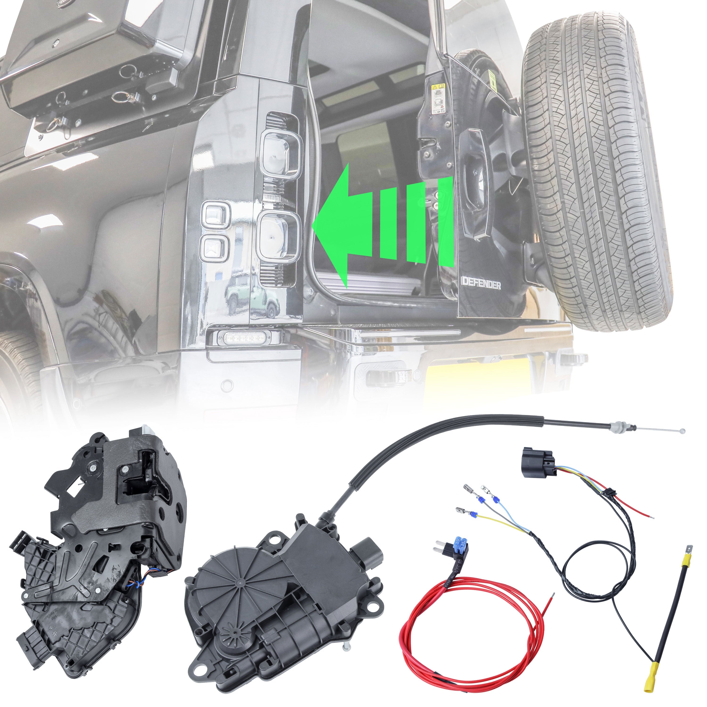 Defender L663 soft close tailgate retrofit