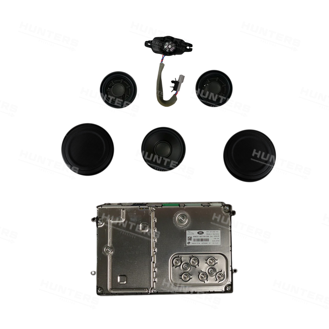 Meridian surround retrofit speaker and amplifier components for Defender L663
