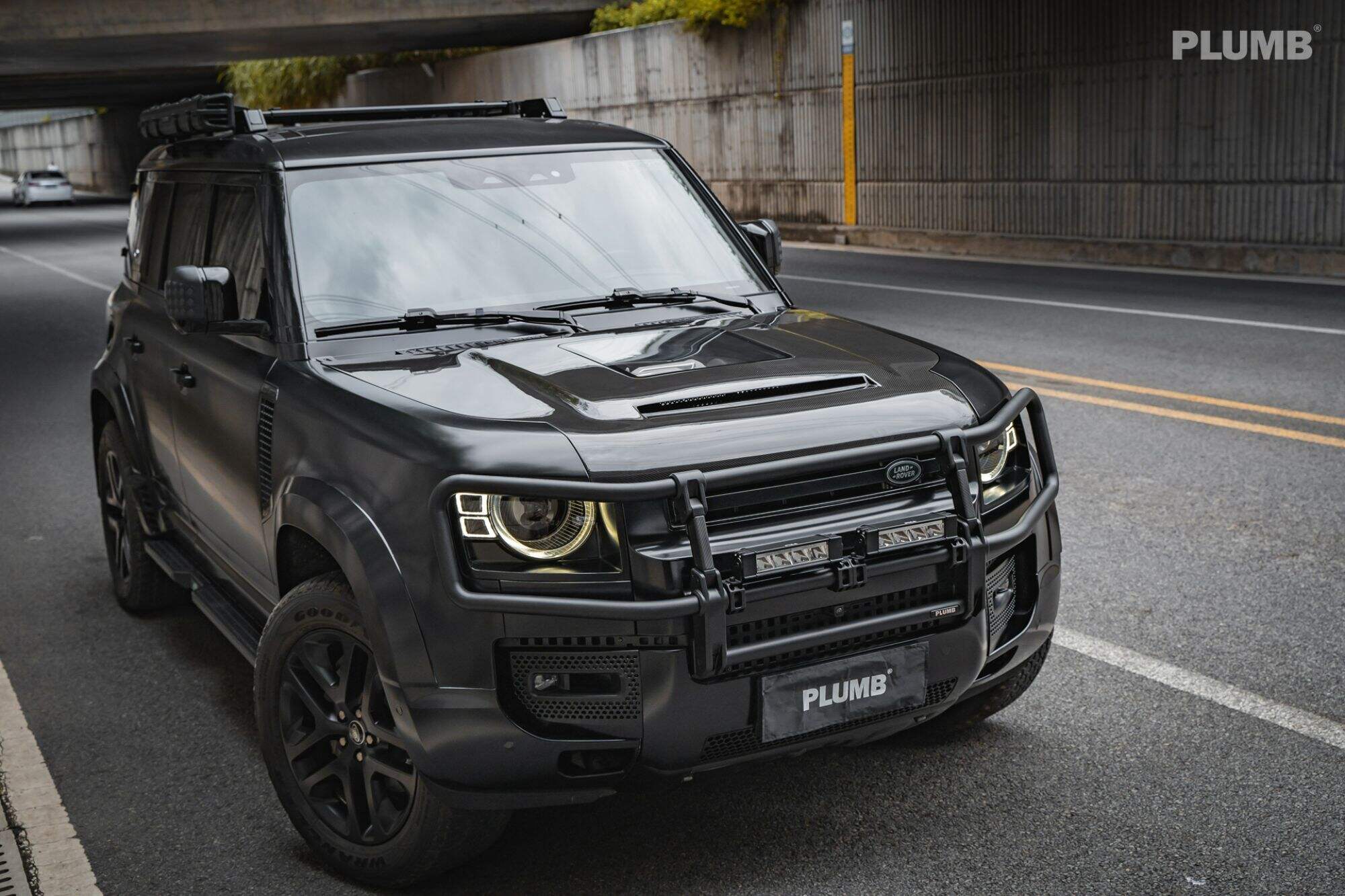 PIUGILH Headlight Lower Panel Cover Trim Compatible With Land Rover Defender 90 110 130 2020 2024 Accessories Soft Carbon Fiber Decorative Sticker 2pcs